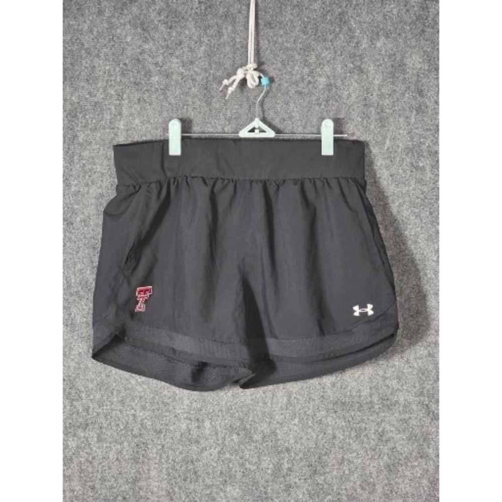 Under Armour Texas Tech Red Raiders HeatGear Shorts Womens Large Black Pockets‎